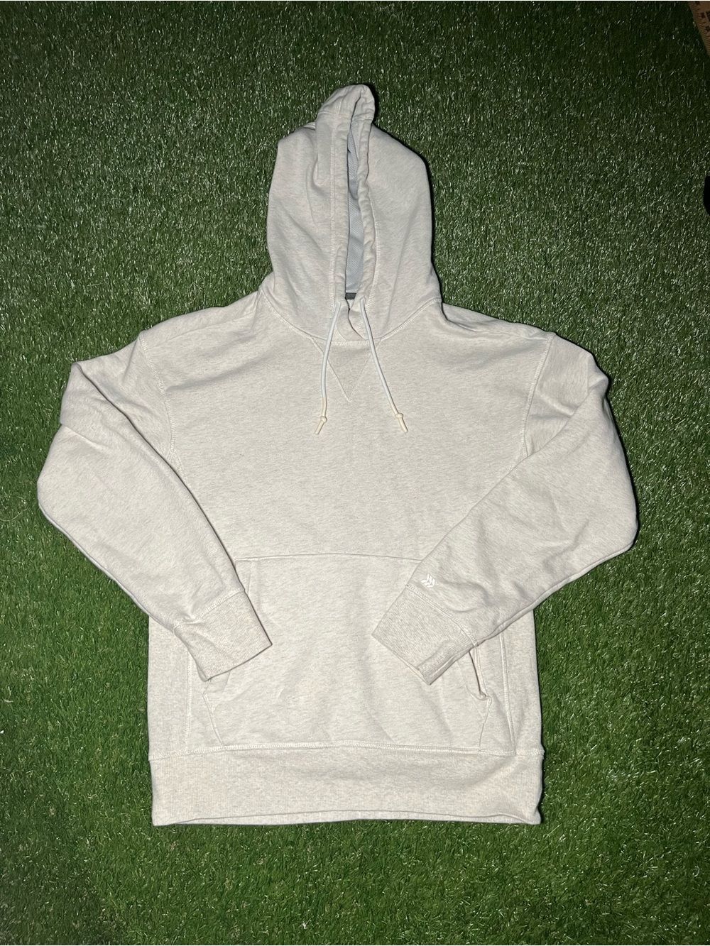 All In Motion Mens S Cream Fleece Pullover Hoodie Neutral Athleisure